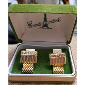Men's Vintage Continental Gold Toned Cuff Links with Box MCM
